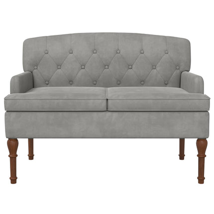 Loveseat med knapprapport Ljusgrå 111 x 65 x 79 cm Sammet