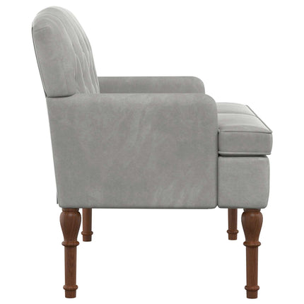 Loveseat med knapprapport Ljusgrå 111 x 65 x 79 cm Sammet