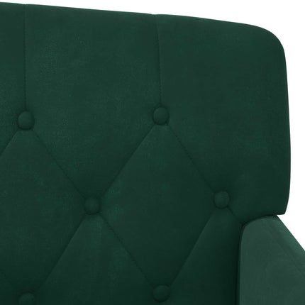 Loveseat med knapprapport Mörkgrön 111 x 65 x 79 cm Sammet