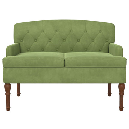 Loveseat med knapprapport Ljusgrön 111 x 65 x 79 cm Sammet