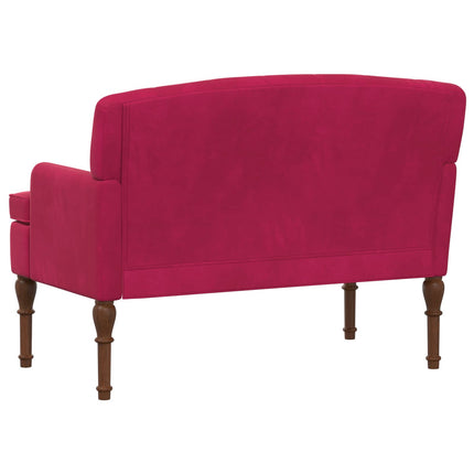 Loveseat med knapprapport Vinröd 111 x 65 x 79 cm Sammet