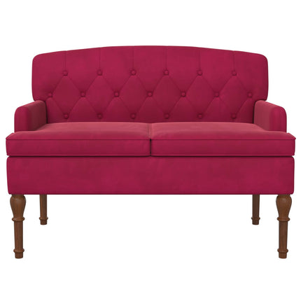 Loveseat med knapprapport Vinröd 111 x 65 x 79 cm Sammet
