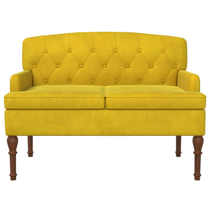 Loveseat med knapprapport Ljusgul 111 x 65 x 79 cm Sammet