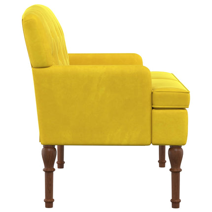 Loveseat med knapprapport Ljusgul 111 x 65 x 79 cm Sammet