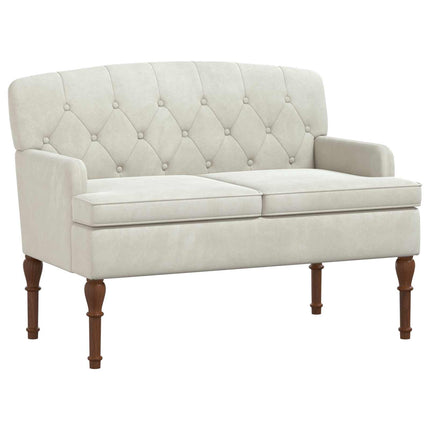Loveseat med knapprapport Gräddvit 111 x 65 x 79 cm Sammet