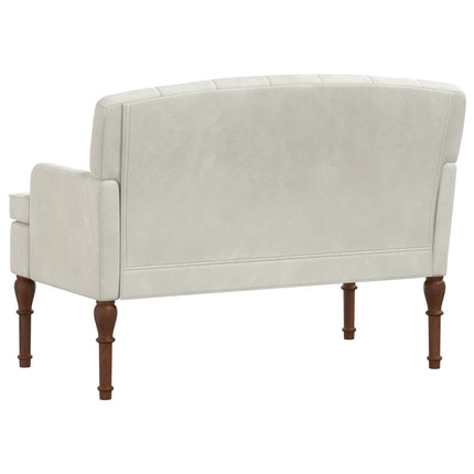 Loveseat med knapprapport Gräddvit 111 x 65 x 79 cm Sammet