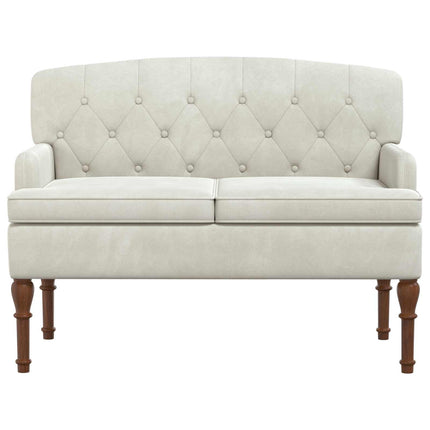 Loveseat med knapprapport Gräddvit 111 x 65 x 79 cm Sammet