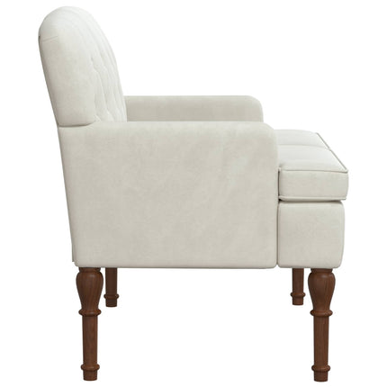 Loveseat med knapprapport Gräddvit 111 x 65 x 79 cm Sammet