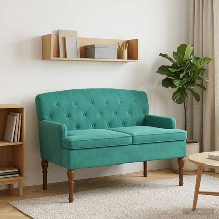 Loveseat med knapprapport Turkos 111 x 65 x 79 cm Sammet