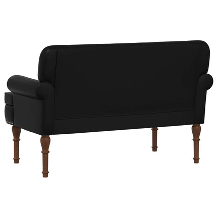 Loveseat med knapprapport Svart 120 x 65 x 77 cm Konstläder