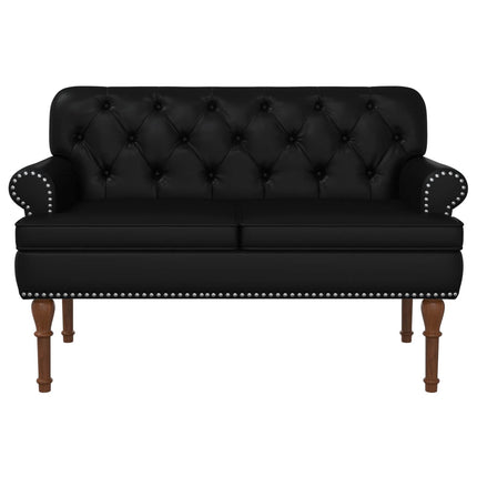 Loveseat med knapprapport Svart 120 x 65 x 77 cm Konstläder