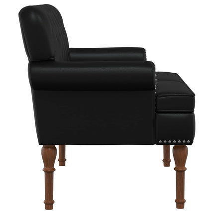 Loveseat med knapprapport Svart 120 x 65 x 77 cm Konstläder