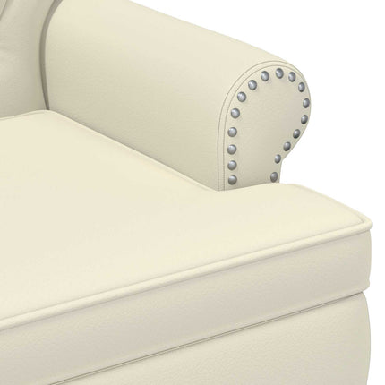 Loveseat med knapprapport Gräddvit 120 x 65 x 77 cm Konstläder