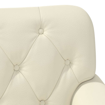 Loveseat med knapprapport Gräddvit 120 x 65 x 77 cm Konstläder