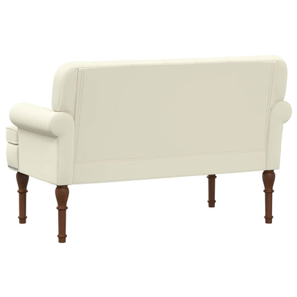 Loveseat med knapprapport Gräddvit 120 x 65 x 77 cm Konstläder