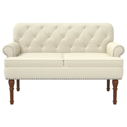 Loveseat med knapprapport Gräddvit 120 x 65 x 77 cm Konstläder