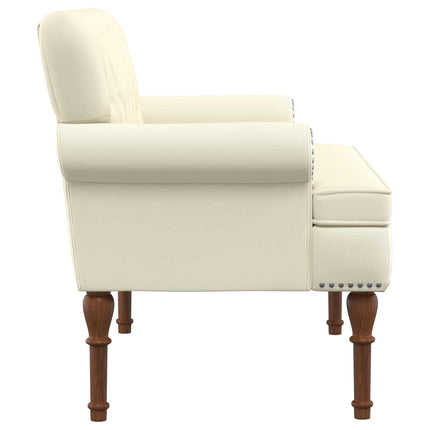 Loveseat med knapprapport Gräddvit 120 x 65 x 77 cm Konstläder