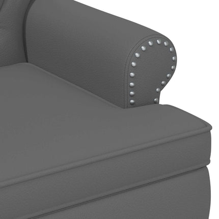 Loveseat med knapprapport Grå 120 x 65 x 77 cm Konstläder