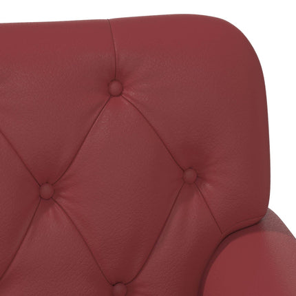 Loveseat med knapprapport Vinröd 120 x 65 x 77 cm Konstläder
