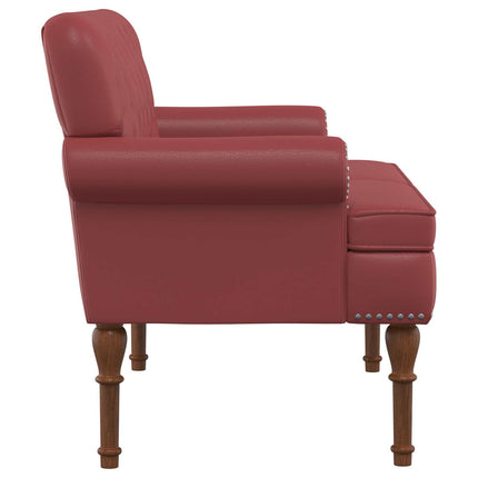 Loveseat med knapprapport Vinröd 120 x 65 x 77 cm Konstläder