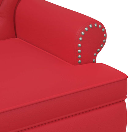 Loveseat med knapprapport Röd 120 x 65 x 77 cm Konstläder