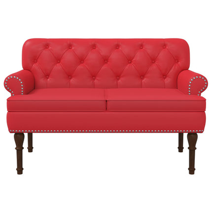 Loveseat med knapprapport Röd 120 x 65 x 77 cm Konstläder