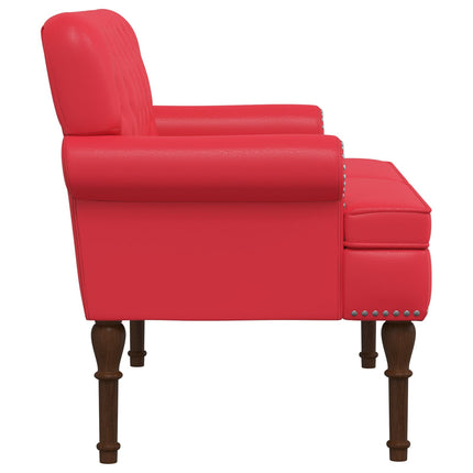 Loveseat med knapprapport Röd 120 x 65 x 77 cm Konstläder