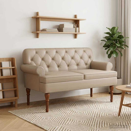 Loveseat med knapprapport Cappuccino 120 x 65 x 77 cm