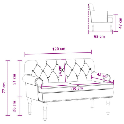 Loveseat med knapprapport Cappuccino 120 x 65 x 77 cm