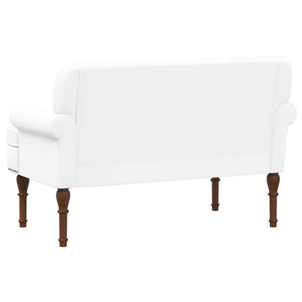 Loveseat med knapprapport Vit 120 x 65 x 77 cm Konstläder