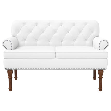 Loveseat med knapprapport Vit 120 x 65 x 77 cm Konstläder