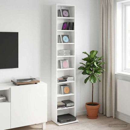 CD Skåp Vit 33 x 23,5 x 175 cm Konstruerat trä