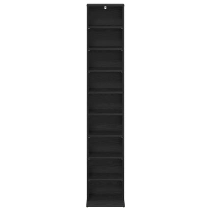 CD Skåp Svart ek 33 x 23,5 x 175 cm Konstruerat trä