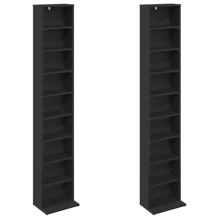 CD Skåp 2 st Svart ek 33 x 23,5 x 175 cm Konstruerat trä