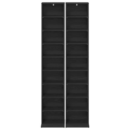 CD Skåp 2 st Svart ek 33 x 23,5 x 175 cm Konstruerat trä