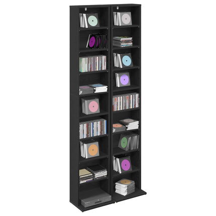 CD Skåp 2 st Svart ek 33 x 23,5 x 175 cm Konstruerat trä