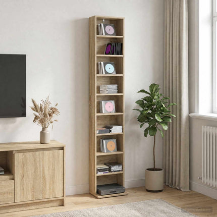 CD Skåp Sonoma-ek 33 x 23,5 x 175 cm Konstruerat trä