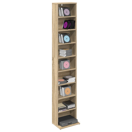 CD Skåp Sonoma-ek 33 x 23,5 x 175 cm Konstruerat trä