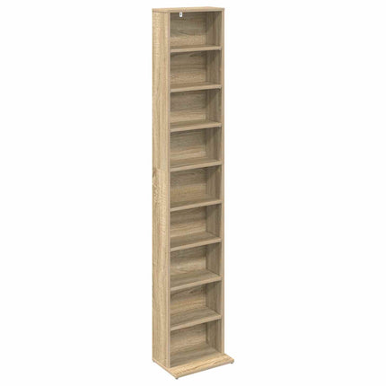 CD Skåp 2 st Sonoma-ek 33 x 23,5 x 175 cm Konstruerat trä
