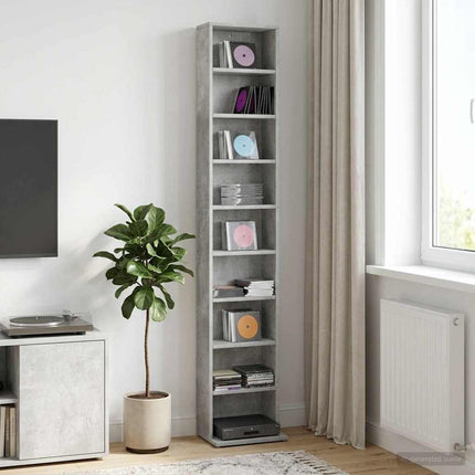 CD Skåp Betonggrå 33 x 23,5 x 175 cm Konstruerat trä