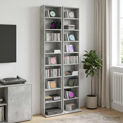 CD Skåp 2 st Betonggrå 33 x 23,5 x 175 cm Konstruerat trä
