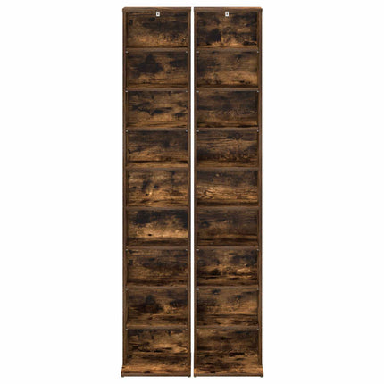 CD Skåp 2 st Rökt ek 33 x 23,5 x 175 cm Konstruerat trä
