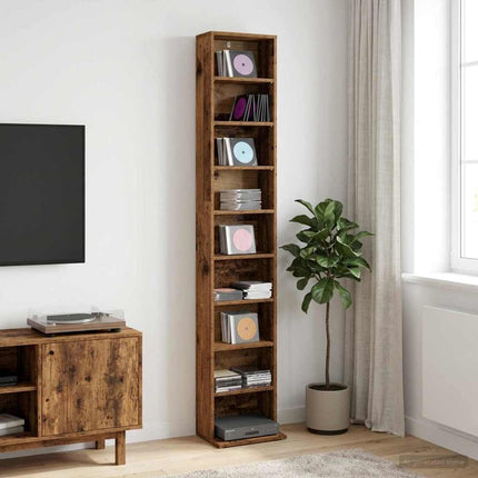 CD Skåp Gammalt trä 33 x 23,5 x 175 cm Konstruerat trä