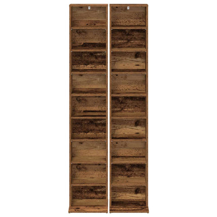 CD Skåp 2 st Gammalt trä 33 x 23,5 x 175 cm Konstruerat trä