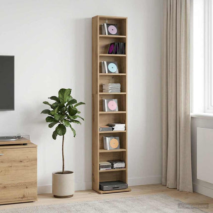 CD Skåp Artisan-ek 33 x 23,5 x 175 cm Konstruerat trä