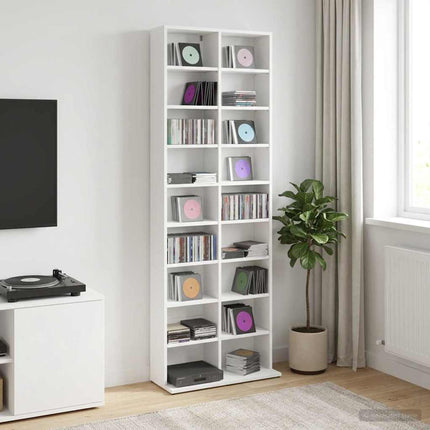 CD Skåp Vit 65 x 23,5 x 175 cm Konstruerat trä