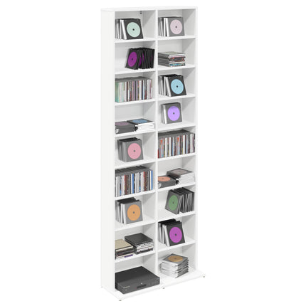 CD Skåp Vit 65 x 23,5 x 175 cm Konstruerat trä