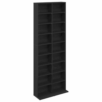CD Skåp Svart ek 65 x 23,5 x 175 cm Konstruerat trä