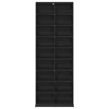 CD Skåp Svart ek 65 x 23,5 x 175 cm Konstruerat trä