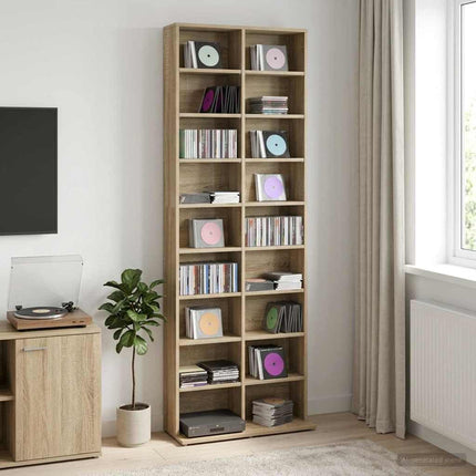 CD Skåp Sonoma-ek 65 x 23,5 x 175 cm Konstruerat trä